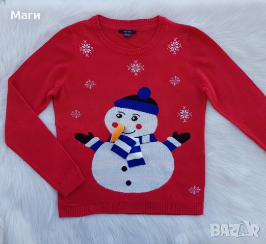 Дамски Коледен пуловер S-M, снимка 8 - Блузи с дълъг ръкав и пуловери - 43476682