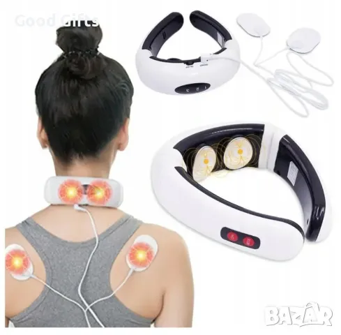 ШИАЦУ МАСАЖОР ЗА ОТПУСКАНЕ И НАМАЛЯВАНЕ НА БОЛКИ ВЪВ ВРАТА, снимка 10 - Масажори - 47508663