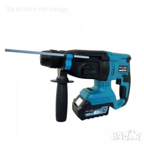 Комплект от акумулаторен перфоратор, ъглошлайф 125 мм, гайковерт и винтоверт 36V с 3 броя батерии 8A, снимка 4 - Други инструменти - 49248620