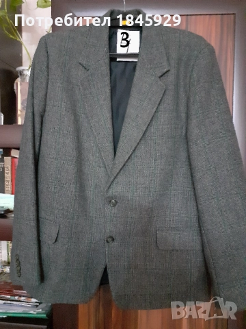  Мъжки сака от вълнен плат, снимка 4 - Сака - 26853473