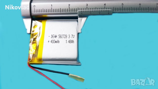 Батерия 3.7V 400mAh/ 582728/ Li-Ion, снимка 3 - Друга електроника - 39341149