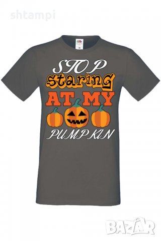 Мъжка тениска Stop Staring At My Pumpkin 3,Halloween,Хелоуин,Празник,Забавление,Изненада,Обичаи,, снимка 8 - Тениски - 38130842