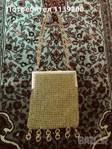 Френска винтидж официална малка златна чантичка, снимка 8 - Чанти - 32720957