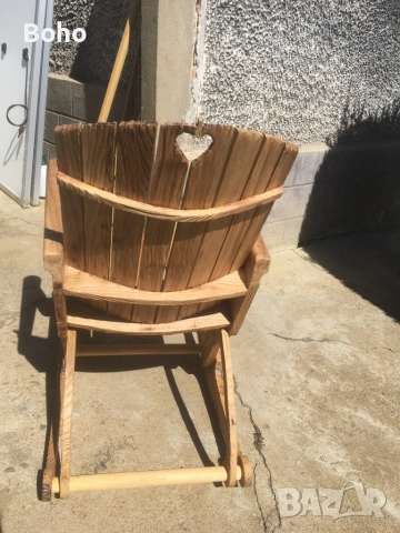 Люлеещ дървен стол, снимка 2 - Столове - 51847718