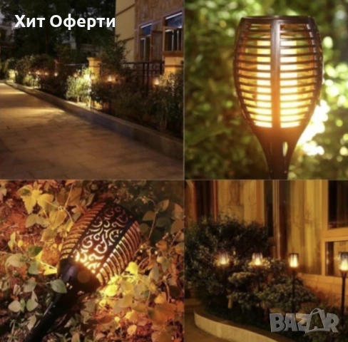 Соларна лампа тип пламък – комплект от 6 бр., снимка 3 - Соларни лампи - 53145809
