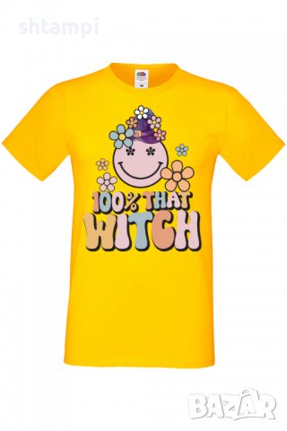 Мъжка тениска 100 percent that witch,Halloween,Хелоуин,Празник,Забавление,Изненада,Обичаи,, снимка 10 - Тениски - 38132517