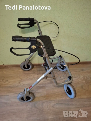 Помощна количка сгъваема със седалка за сядане., снимка 3 - Инвалидни колички - 53457496