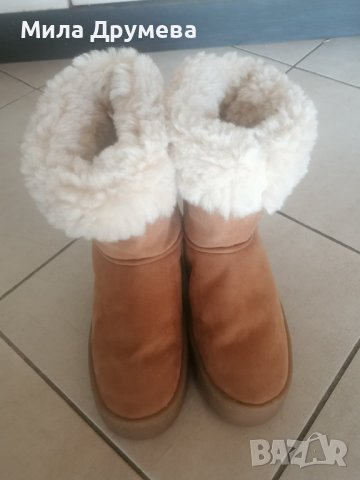 Велурени боти с пух, размер 36, снимка 3 - Дамски боти - 43231451
