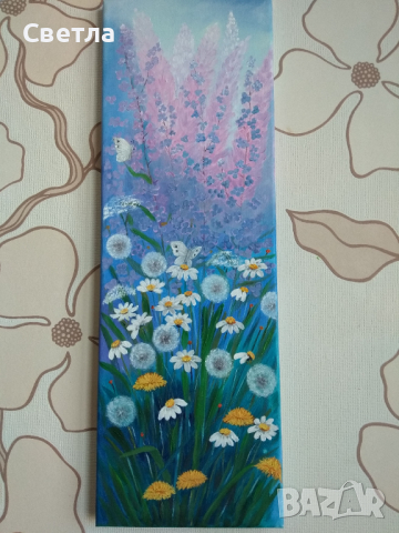 картина цветя и пеперуди-1