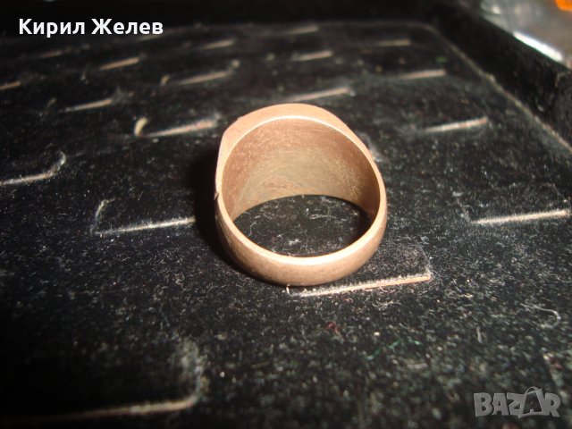 СТАР БРОНЗОВ РЪЧНО ОРНАМЕНТИРАН МАСИВЕН КЛАСИЧЕСКИ ПРЪСТЕН 22202, снимка 5 - Антикварни и старинни предмети - 33134611