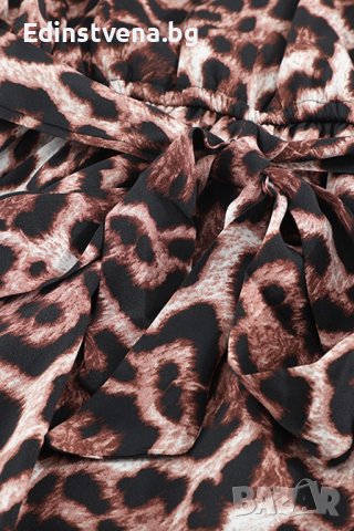 Дамска рокля с леопардов десен и асиметрична кройка, снимка 13 - Рокли - 40544146