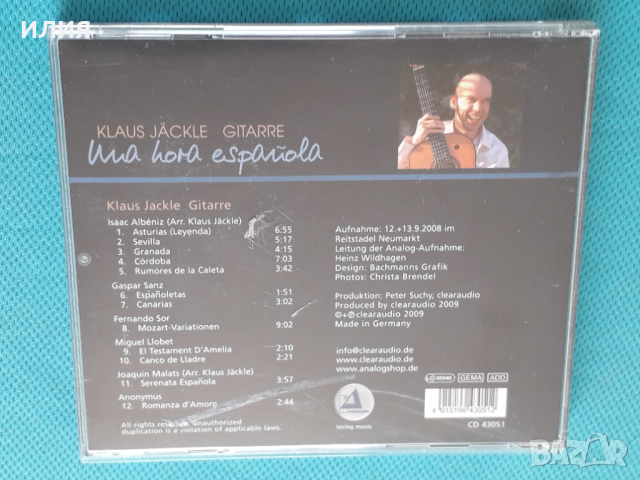 Klaus Jäckle – Una Hora Espanola(Clearaudio – CD 43051)(Folk), снимка 5 - CD дискове - 44860115