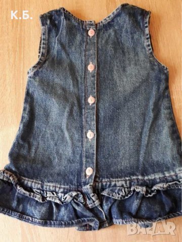 Дънкова рокличка/сукманче с бродерия р-р 74/80, снимка 3 - Бебешки рокли - 32793202