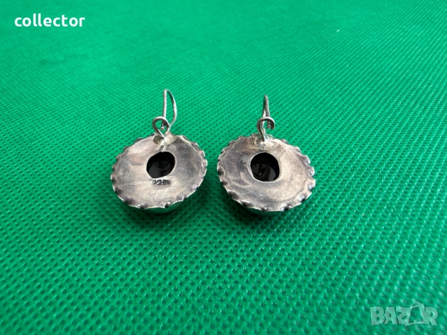 Ръчно изработени сребърни обеци с черен оникс. №7717, снимка 7 - Обеци - 52739026