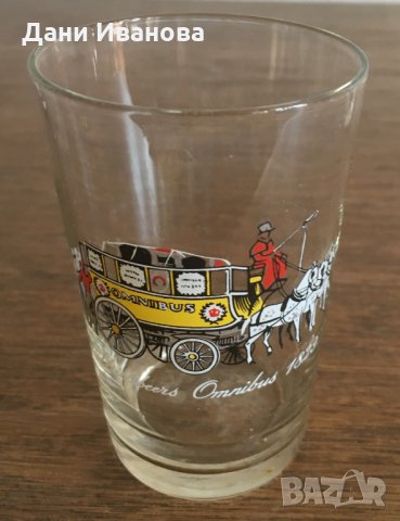 4 стъклени чашки за аператив с ретро автомобили, снимка 7 - Чаши - 28457966