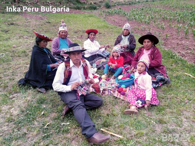 Автентична перуанска шапка модел Куско от овча вълна, снимка 14 - Шапки - 40190149