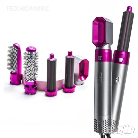 5 в 1 Мултифункционален сешоар, преса и маша за коса Hot Air Styler, снимка 4 - Сешоари - 51840545
