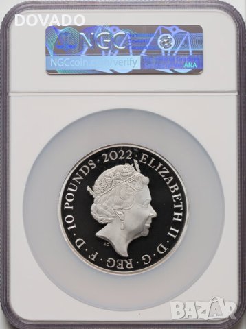 2022 James I - 10oz £10 - NGC PF70 First Releases - Възпоменателна Монета - Кутия и Сертификат #60, снимка 2 - Нумизматика и бонистика - 43709712