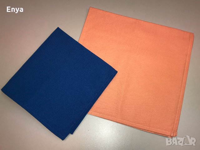 Сини салфетки и каре "пепел от рози", снимка 4 - Покривки за маси - 29062456