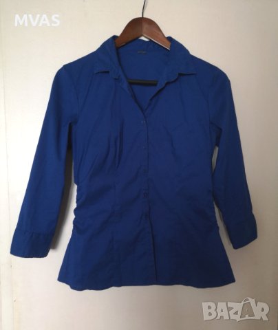 Тъмно синя пролетна дамска риза 3/4 ръкав XS-S размер, снимка 1 - Ризи - 40537810