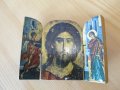 Старинен малък триптих на Исус Христос - за да ви пази и закриля , снимка 1
