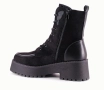 Дамски черни боти от еко велур с топла вата, снимка 2