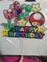 Супер Марио Super Mario цветен пластмасов топер украса табела за торта рожден ден, снимка 2