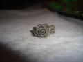 ФЛОРАЛЕН ПОСРЕБРЕН МАРКАЗИТЕН АР НУВО СТИЛ ПРЪСТЕН - РОЗА 17512, снимка 10