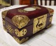 Старинно 19 век Ковчеже Кутия за Бижута от Палисандър, Нефрит, Бронзов Обков, снимка 1