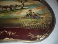 Голям поднос 1950 г., сцени от Гоя  поднос с дръжки, поднос за закуска, снимка 3