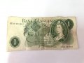Рядка банкнота Англия 1 паунд. №0390