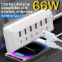 12-портово зарядно устройство за бързо зареждане, 66W, 6 USB + 6 Type C порта, 100 см кабел, снимка 7