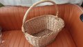 Стара плетена кошница, обла, снимка 1