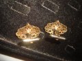 СТАРИННИ ФИЛИГРАННИ БРОНЗОВИ ПОЗЛАТЕНИ БУТОНЕЛИ с ЯСПИС и ГРАНАТ МАЙСТОРСКИ 19855, снимка 12
