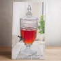 Луксозен стъклен диспенсър за сок и напитки 3L с капак и кранче, снимка 2