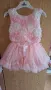 Страхотна розова рокля с рози за малко момиченце на 1 година, снимка 2