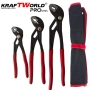 Комплект Водопроводни Клещи тип гарги Kraftworld pro – 3 части 175 мм, 250 мм, 300 мм с калъф, снимка 1