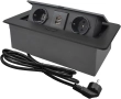 Вграден прибиращ се контакт CHENGPI – 2x220V + 2xUSB, снимка 1