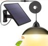 Соларна лампа с дълъг кабел и голям панел Водоустойчива, снимка 1 - Соларни лампи - 44097814