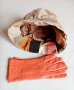 Ръкавици и шапка естествена кожа, велур , снимка 1 - Шапки - 43851530