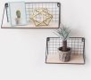 Декоративни метал и дърво рафтове 2 размера,36x14x12 см - 26x14x12 см, снимка 1