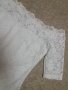 Дантелена бяла блуза с къс дантелен ръкав и отворени рамене , снимка 3