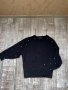 Черна блуза лек тънък пуловер овърсайз  широк прилеп перли  Zara , снимка 7