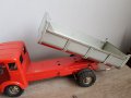 Голяма механична ламаринена играчка самосвал JOUSTRA 1958г, снимка 7