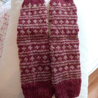 Ръчно плетени мъжки чорапи от вълна, размер 43, снимка 2 - Мъжки чорапи - 43031439