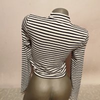 Къса блуза райе р-р S/ М, снимка 5 - Блузи с дълъг ръкав и пуловери - 43750957