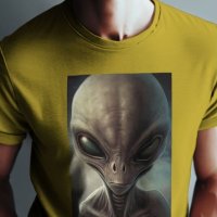 тениска с принт извънземно , снимка 1 - Тениски - 43662826