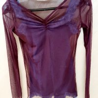 Блуза в цвят лилав. Нежна и финна материя., снимка 1 - Ризи - 40080118