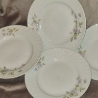 Бели порцеланови чинии за супа, зелена чиния и 4бр.за основно на Китка , снимка 5 - Чинии - 31499783