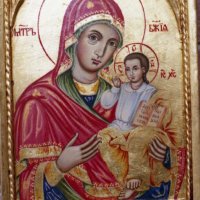 	православна икона "Богородица с младенеца" - Рилски манастир, 19 в., снимка 1 - Икони - 32418637